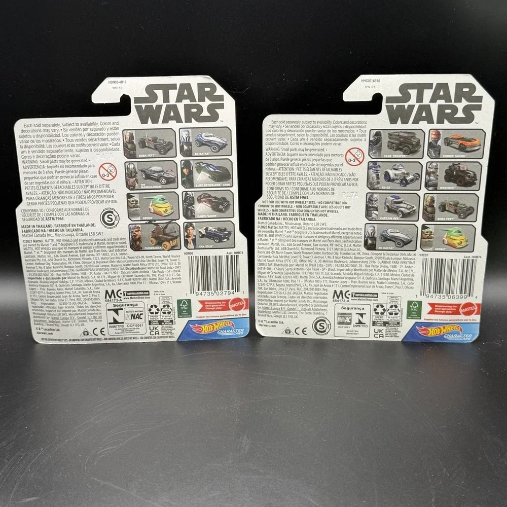 Hot Wheels Star Wars Character‎ Cars Han Solo & R2D2 Set/2